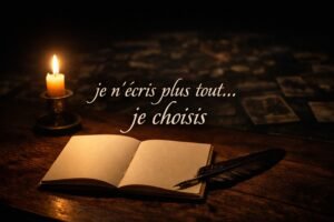 Il vient un temps ou il faut choisir ce que l'on écrit...