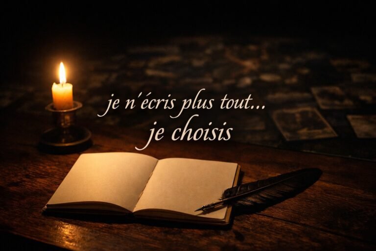 Il vient un temps ou il faut choisir ce que l'on écrit...